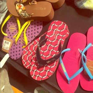 4 pair slippers tommy nautical etc